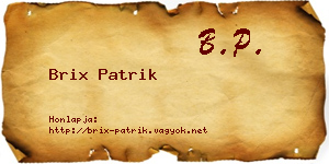 Brix Patrik névjegykártya